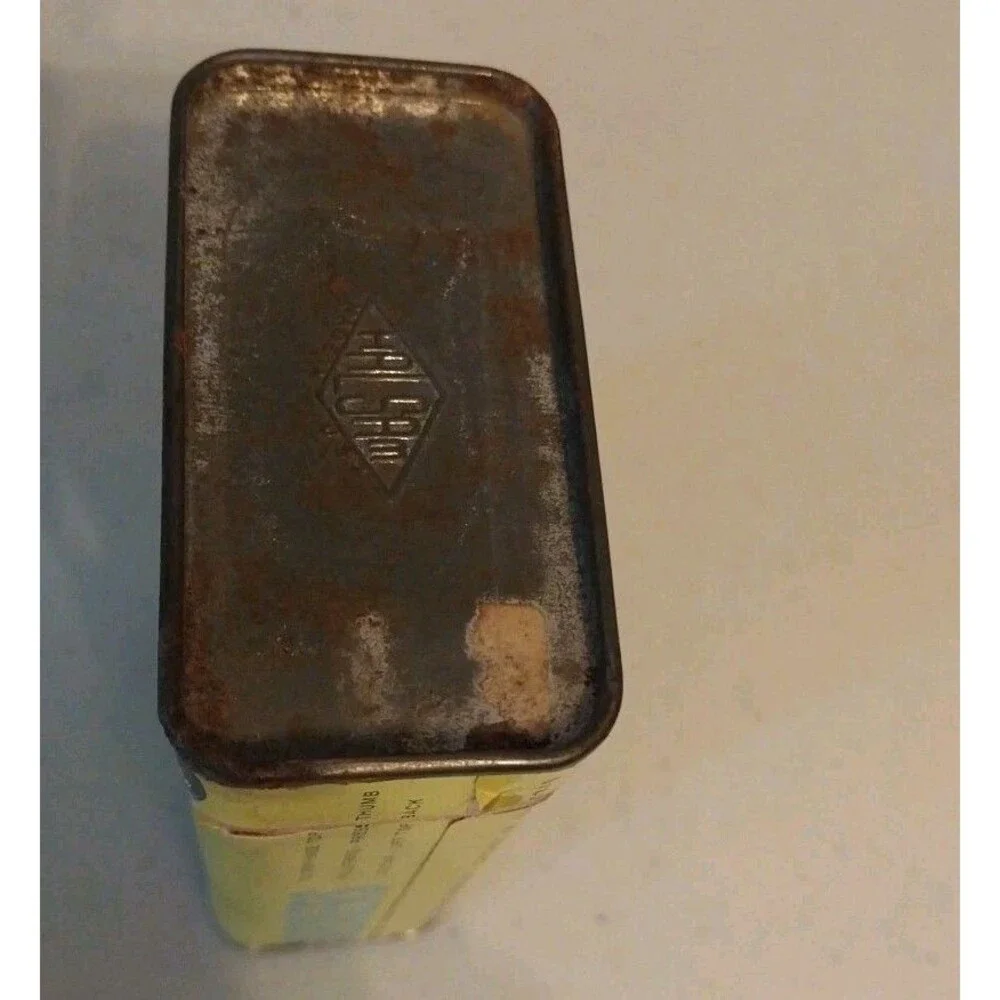 Vintage Halsam Comet 24 Embossed Wood Checkers Tin Box No. 518/24 Chicago USA